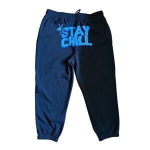 Kreamy Y2K Streetwear Stay Chill Rhinestone Joggers 2x